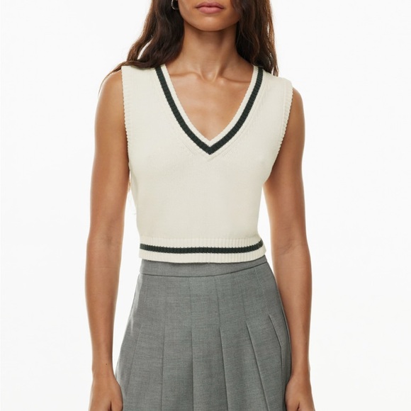 Aritzia Sunday Best - Quinn Sweater Vest - Whisper White/Admiral - Size XS - Picture 2 of 8